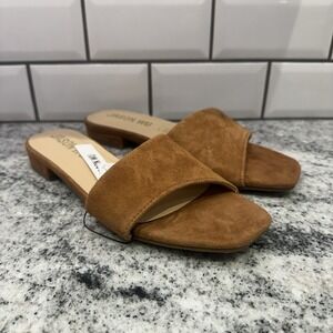 Jason Wu Brown Suede Leather Jane Sandals Size 8 Slip On Luxury Heel Comfort New